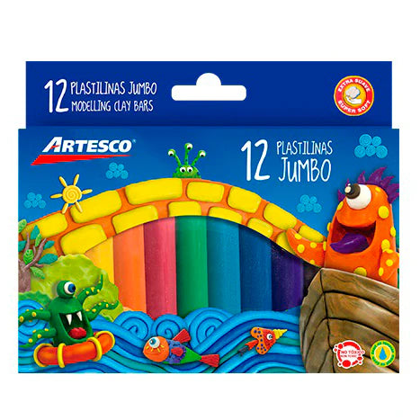 Plastilina Jumbo Artesco x12 Colores