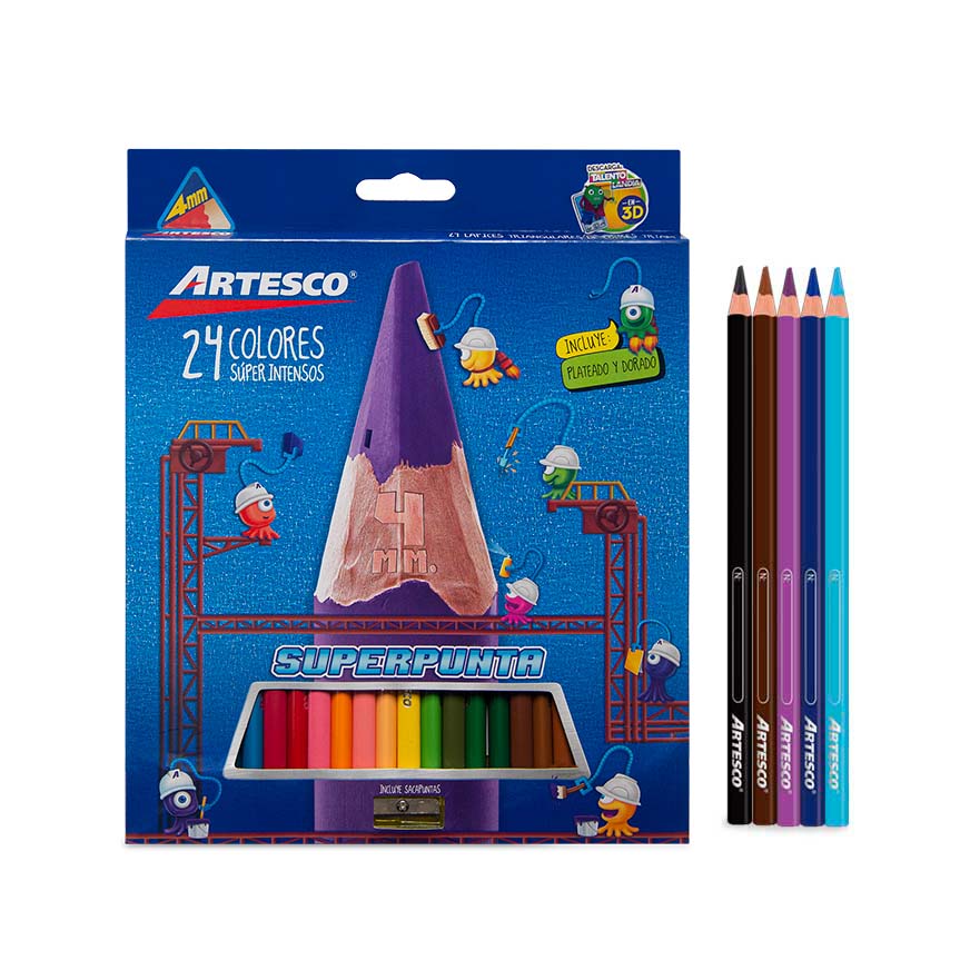 Colores Triangulares Artesco x24