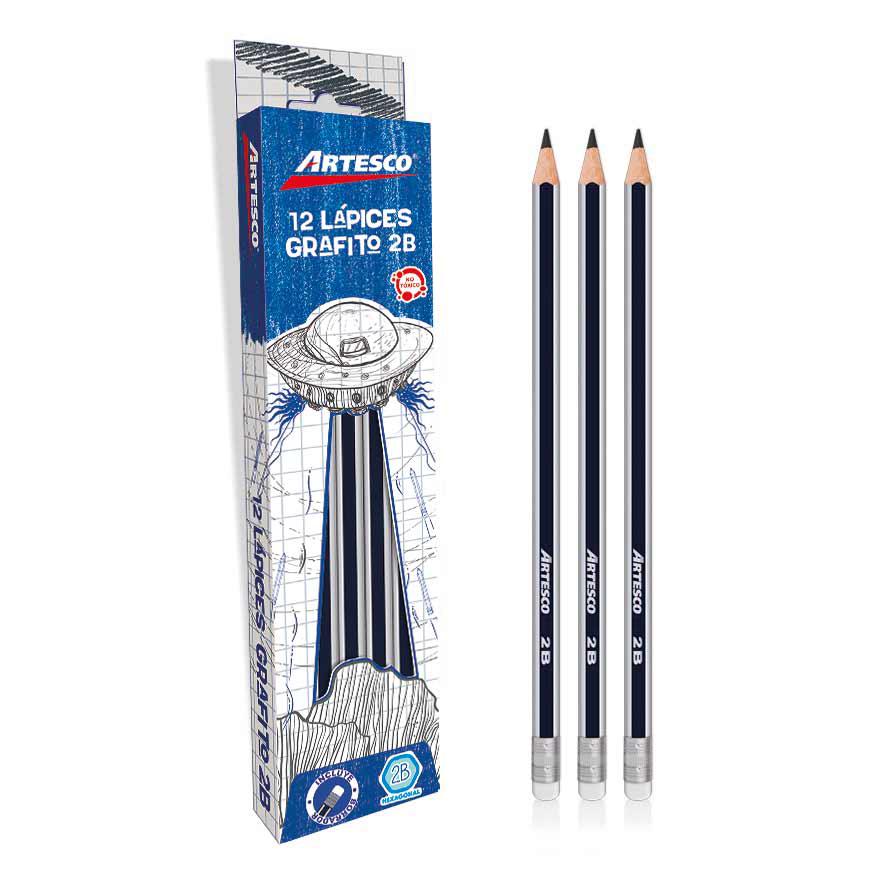 Lápiz 2B Artesco con Borrador Caja x12