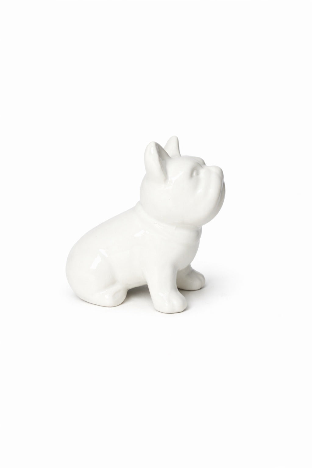 Perrito Buldog Frances cerámica color blanco