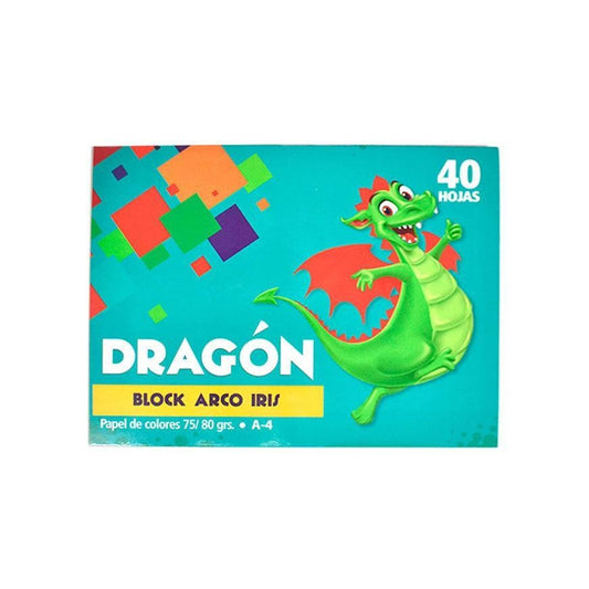 Block Arco Iris A4 40 Hojas 13 Colores Dragon