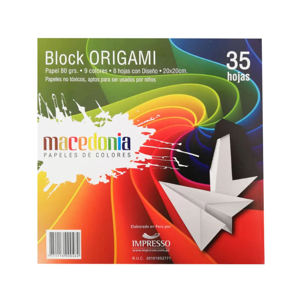 Block Origami Macedonia 35 Hojas 80 g 20 x 20 cm