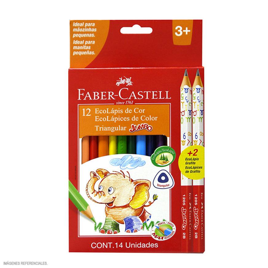 Colores Jumbo Faber-Castell x12 + 2 Lápices