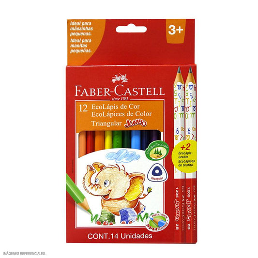 Colores Jumbo Faber-Castell x12 + 2 Lápices