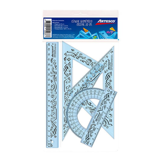 Juego de Escuadras Artesco 20 cm Económico PP