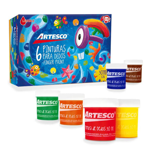Pintura Para Dedo Artesco x6 Colores
